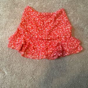 Floral ruffle skirt